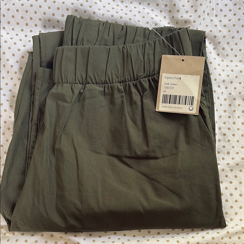 Dark Green Straight Leg Pants